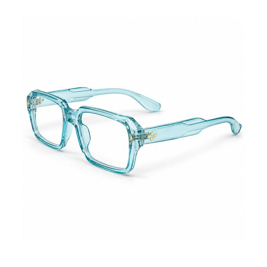 86319 VERLIN Rectangle Optical Frame in Sky Blue - angled view