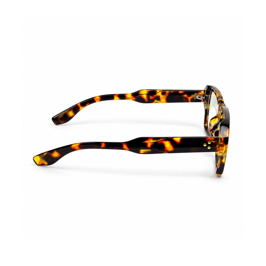 86319 VERLIN Rectangle Optical Frame in Tortoise - temple and side view