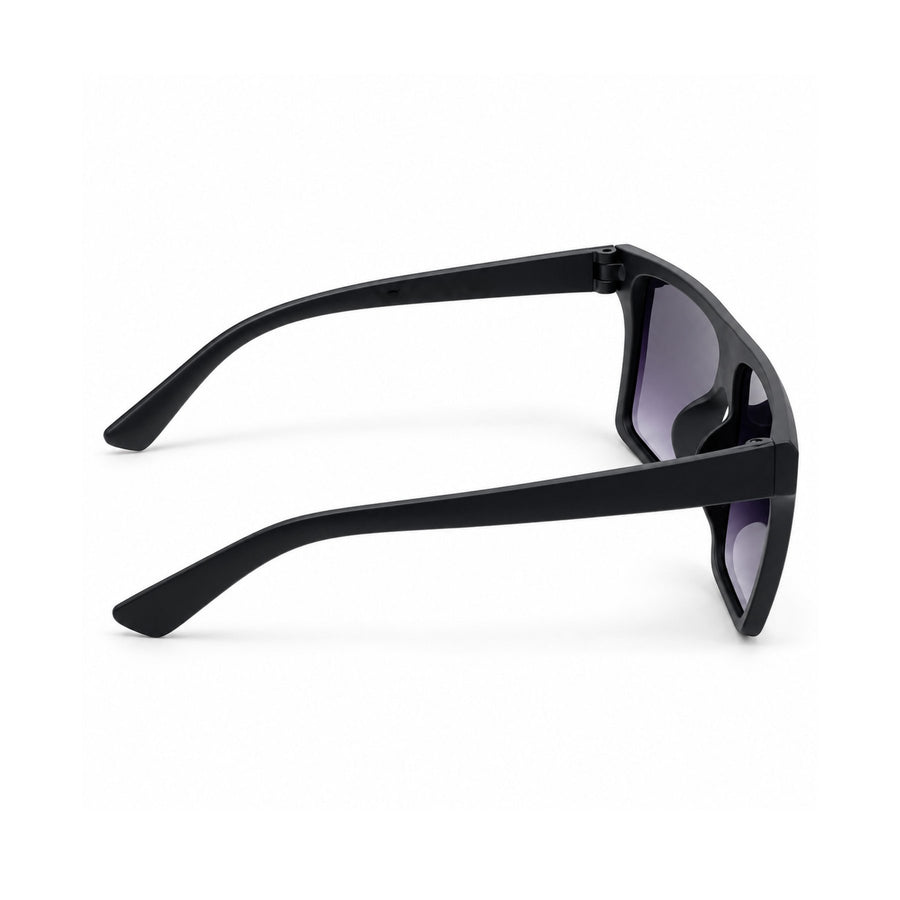 Boris VERLIN Flat Top Sunglasses in Black - temple and side view