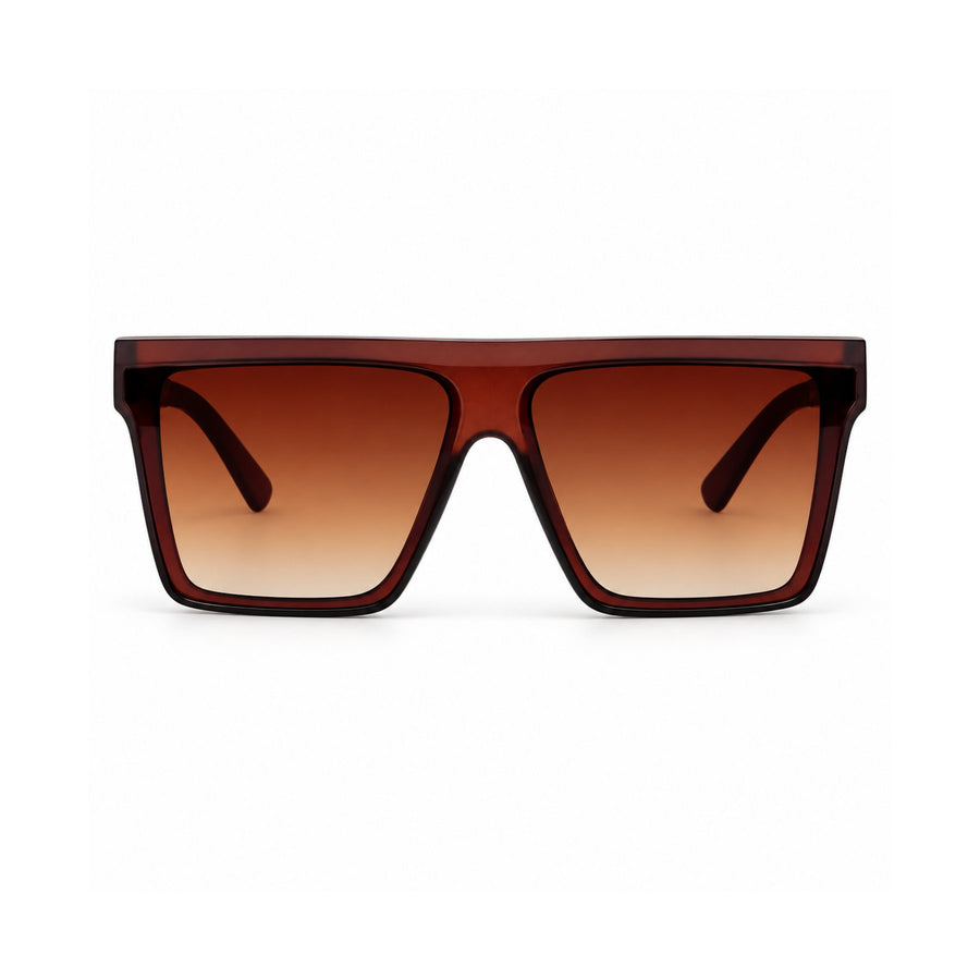 Boris VERLIN Flat Top Sunglasses in Brown - front view