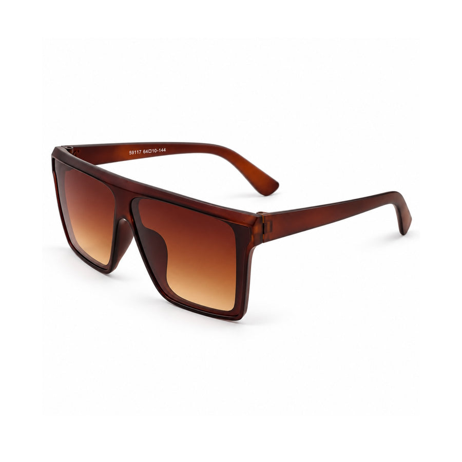 Boris VERLIN Flat Top Sunglasses in Brown - angled view