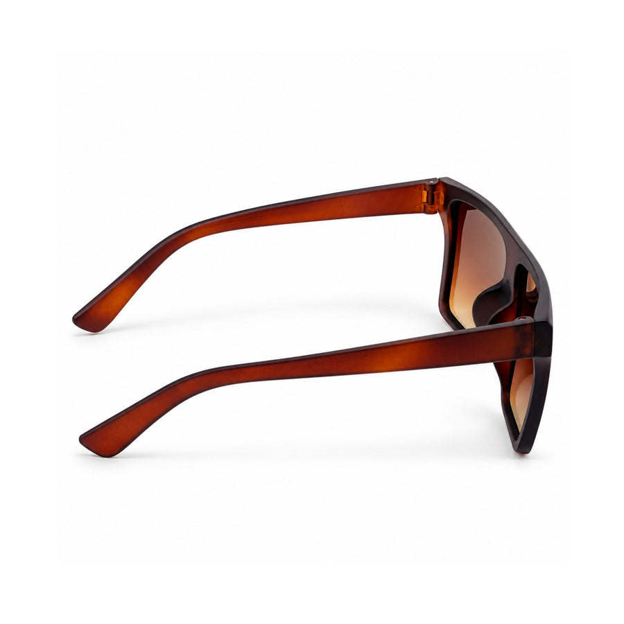 Boris VERLIN Flat Top Sunglasses in Brown - temple and side view