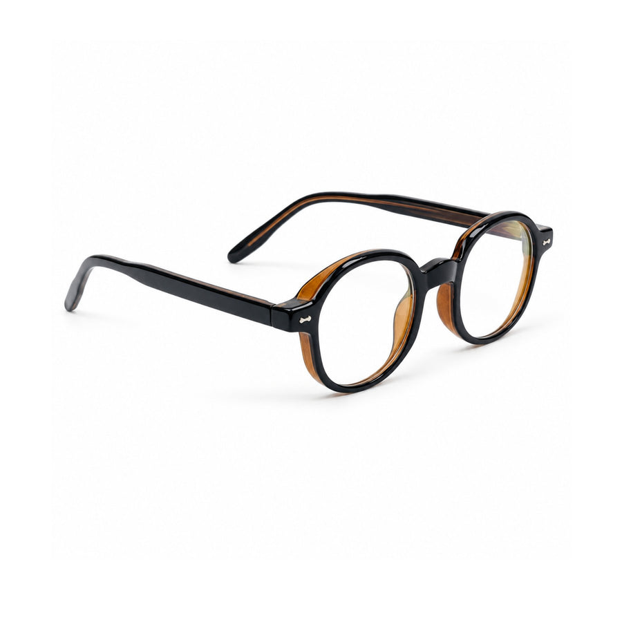 LBD-010 VERLIN Octagon Optical Frame in Black - opposite angle