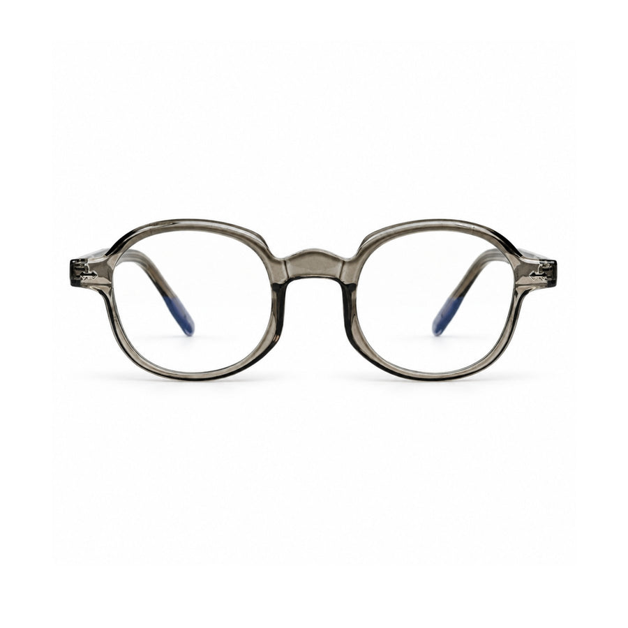 LBD-010 VERLIN Octagon Optical Frame in Grey Crystal - front view