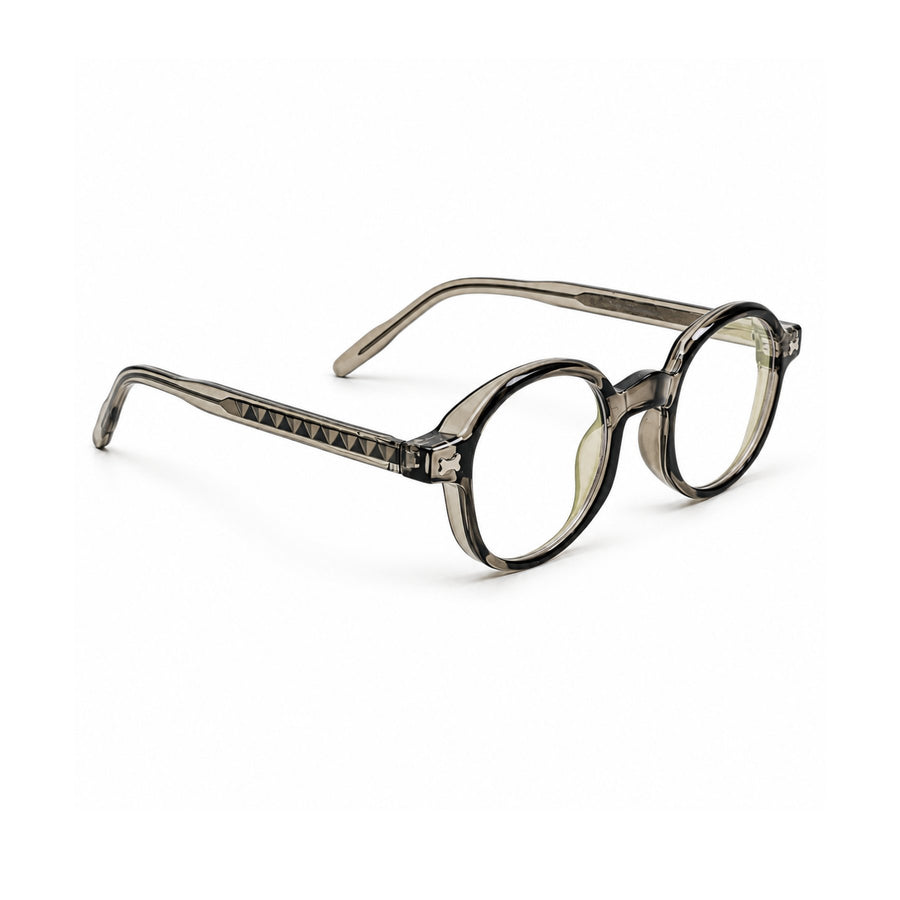 LBD-010 VERLIN Octagon Optical Frame in Grey Crystal - opposite angle