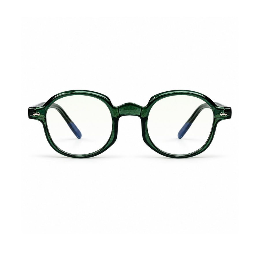 LBD-010 VERLIN Octagon Optical Frame in Olive Green - front view