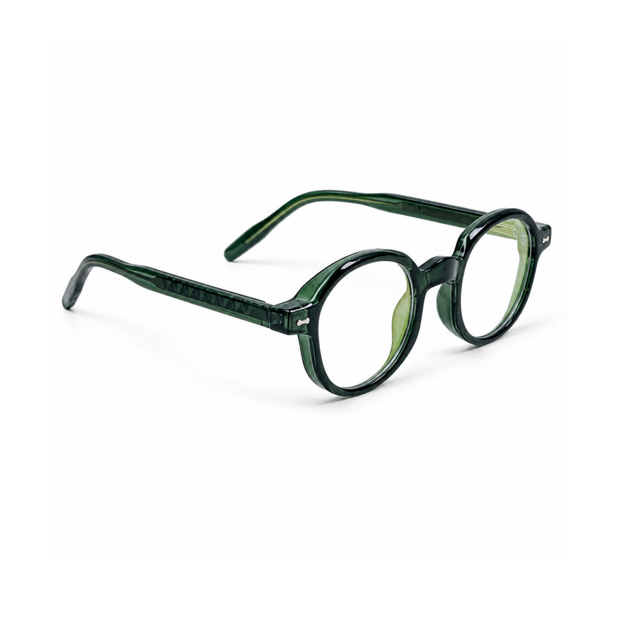 LBD-010 VERLIN Octagon Optical Frame in Olive Green - opposite angle