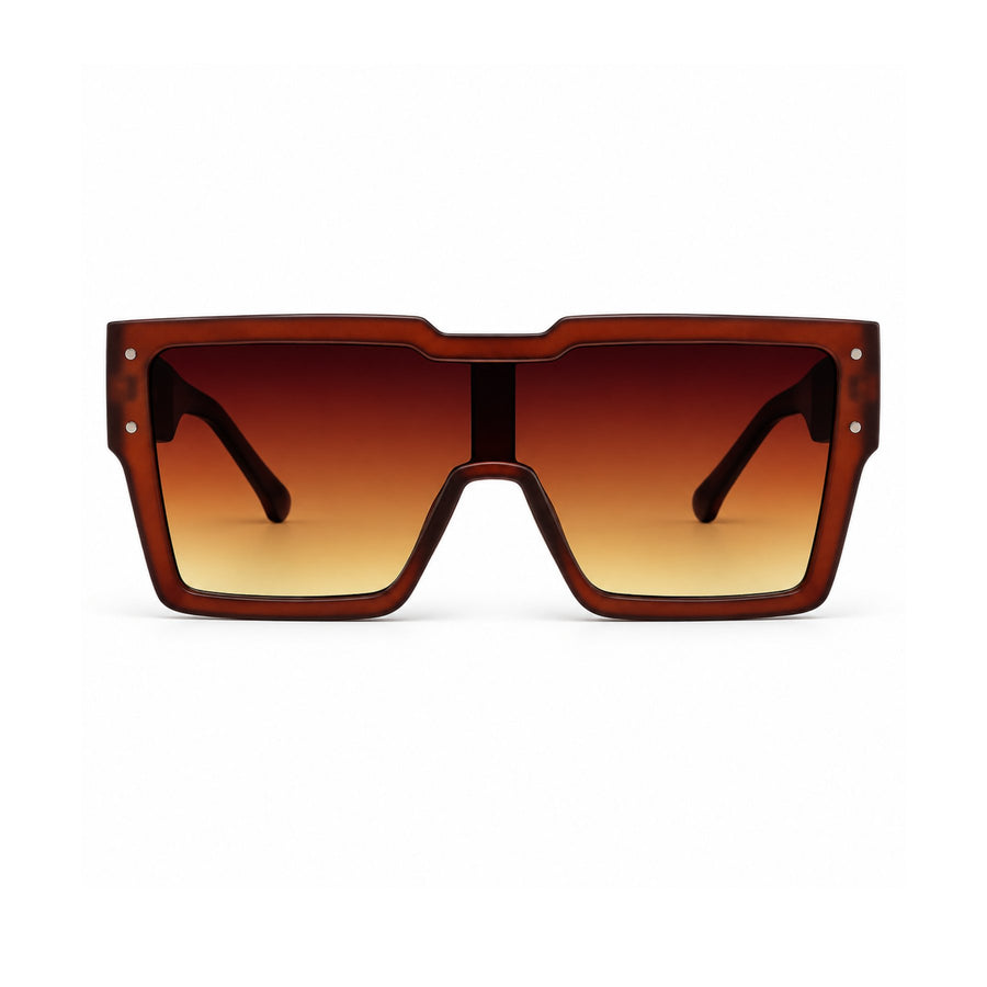 Punch Dragon VERLIN Flat Top Sunglasses in Brown - front view