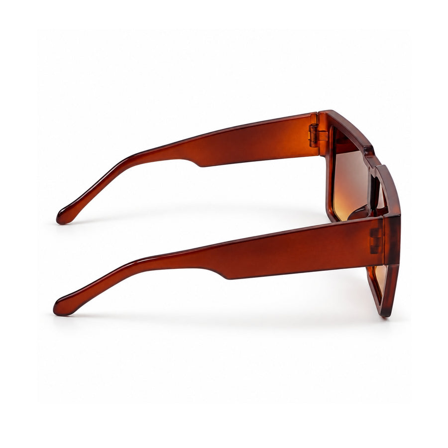Punch Dragon VERLIN Flat Top Sunglasses in Brown - temple and side view