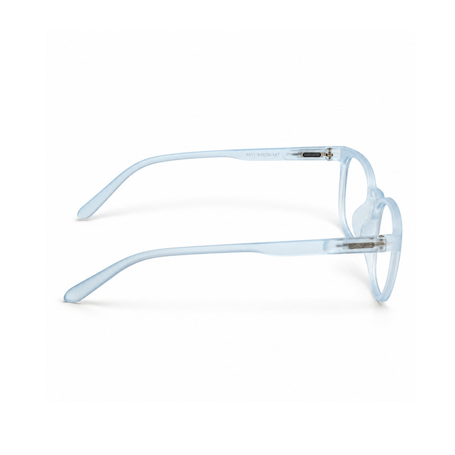 Basics T011 Ice Blue — temple and size view