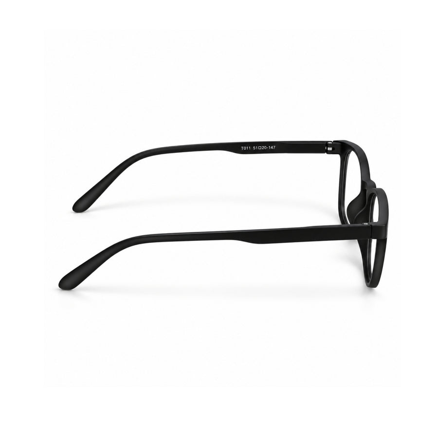Basics T011 Black — temple and size view