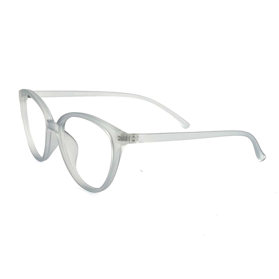 Verlin 3209 Cat-Eye Optical Frame in TP White — three-quarter view
