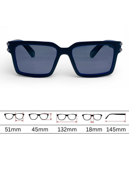 Verlin Rectangle Sunglasses 82106 Blue - Detail View