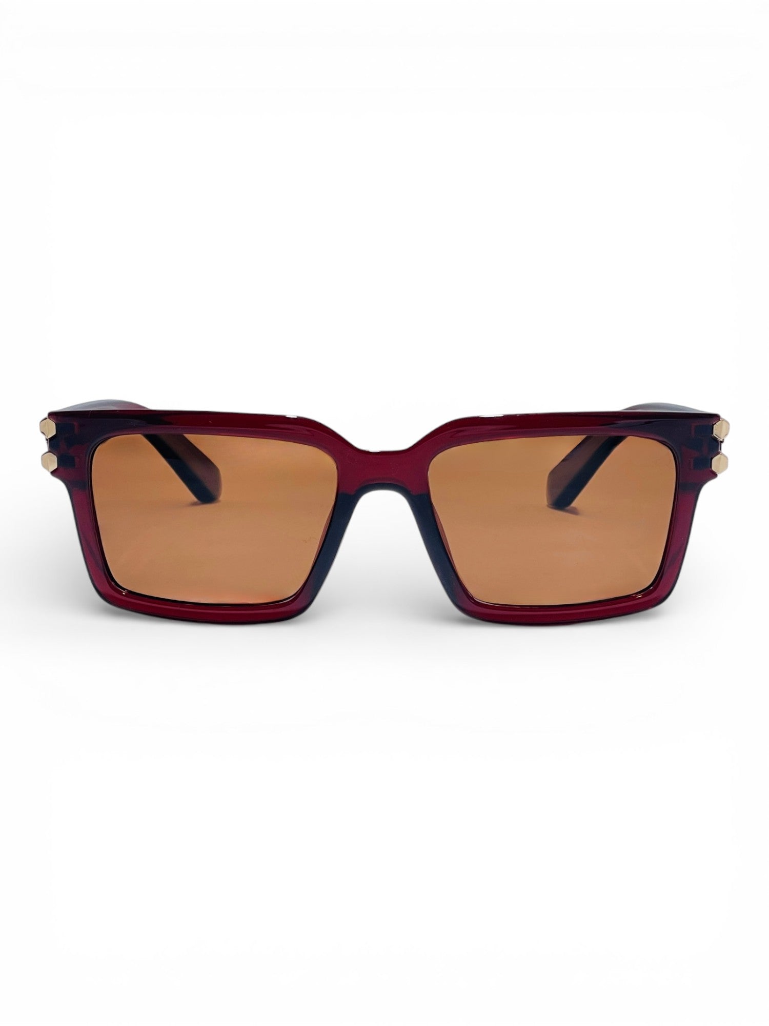 Verlin Rectangle Sunglasses 82106 Red - Front View