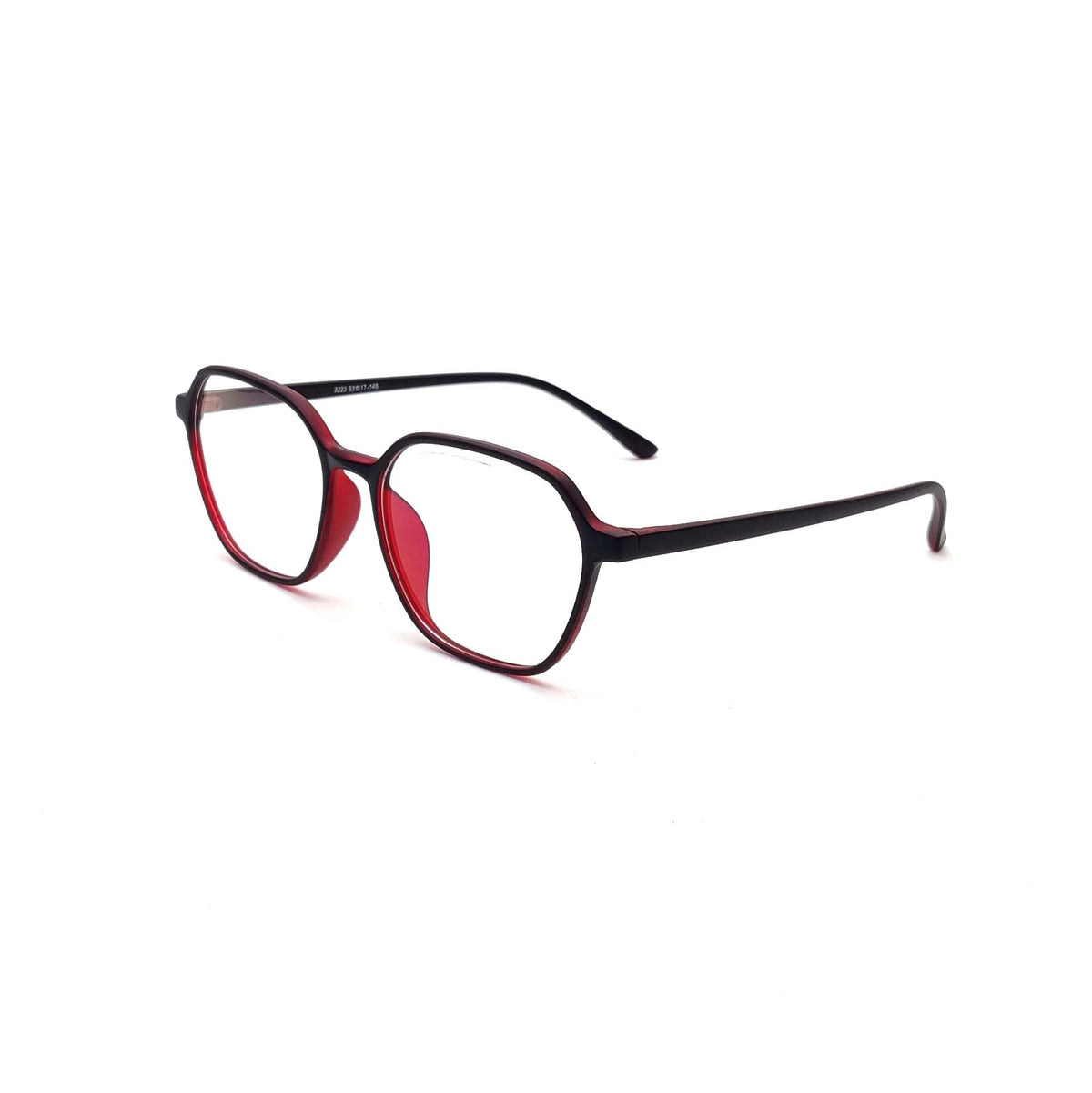 Verlin 3223 Rounded Square Eyeglass Frame – Red, supplied product view 2