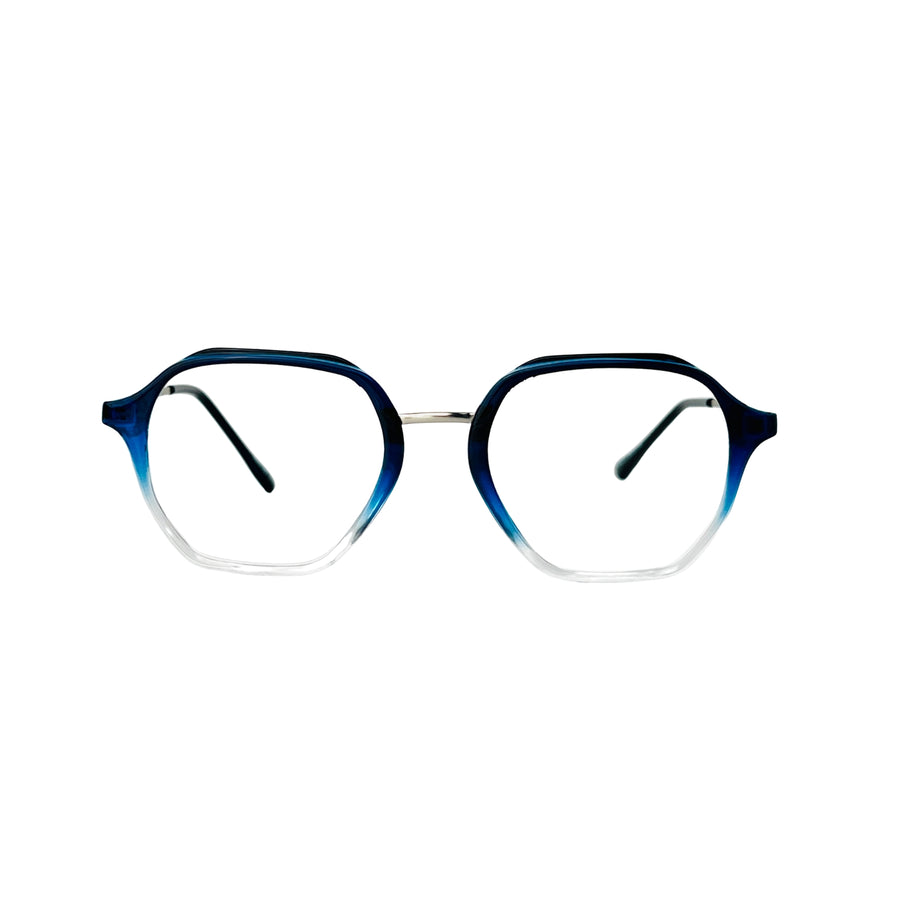 Verlin 62236 Geometric Eyeglass Frame – Dark Blue — front view