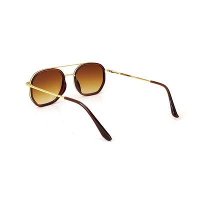 Classic Square Metal Frame Sunglasses - Brown Gradient JO4