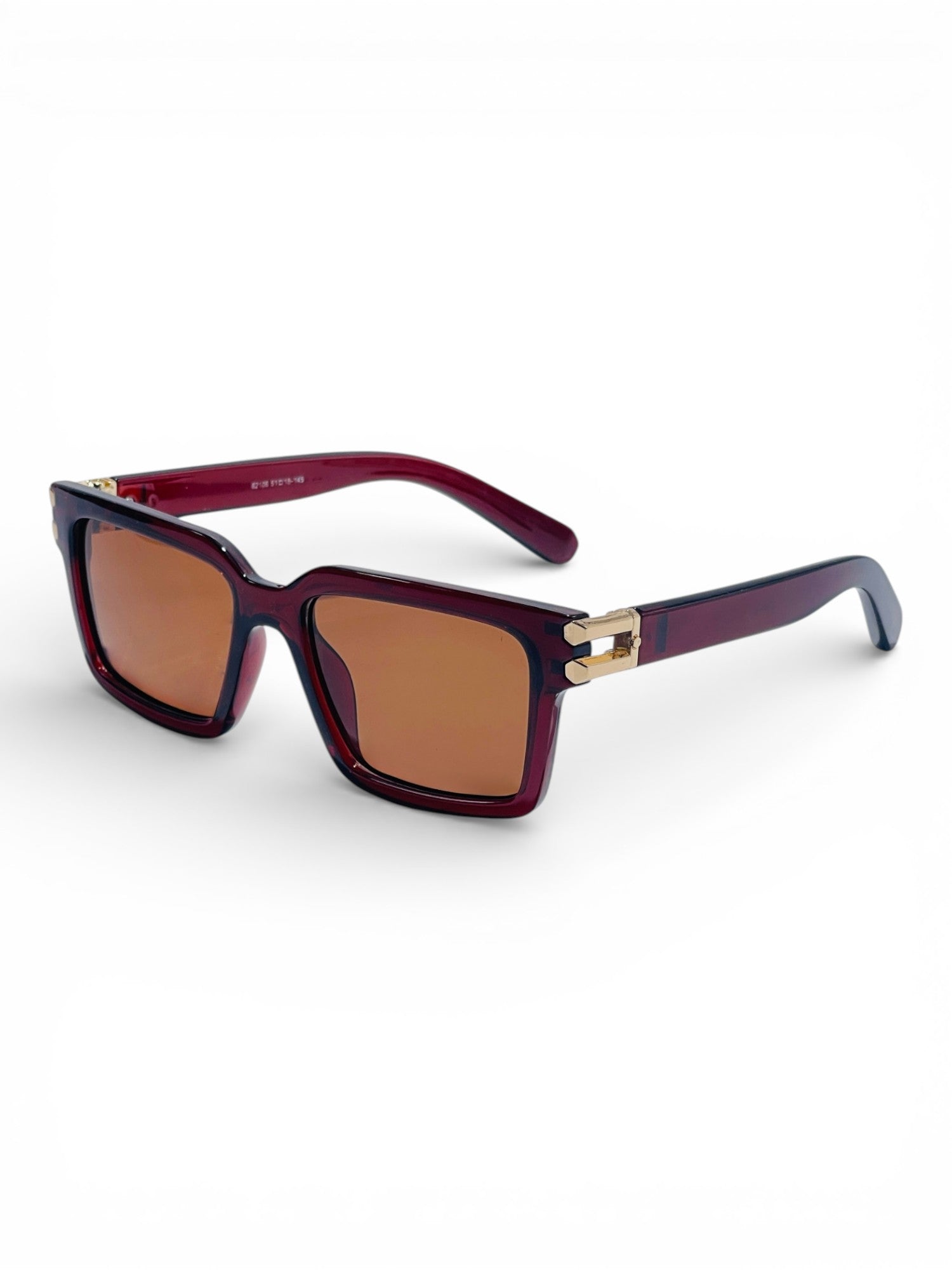 Verlin Rectangle Sunglasses 82106 Red - Side View