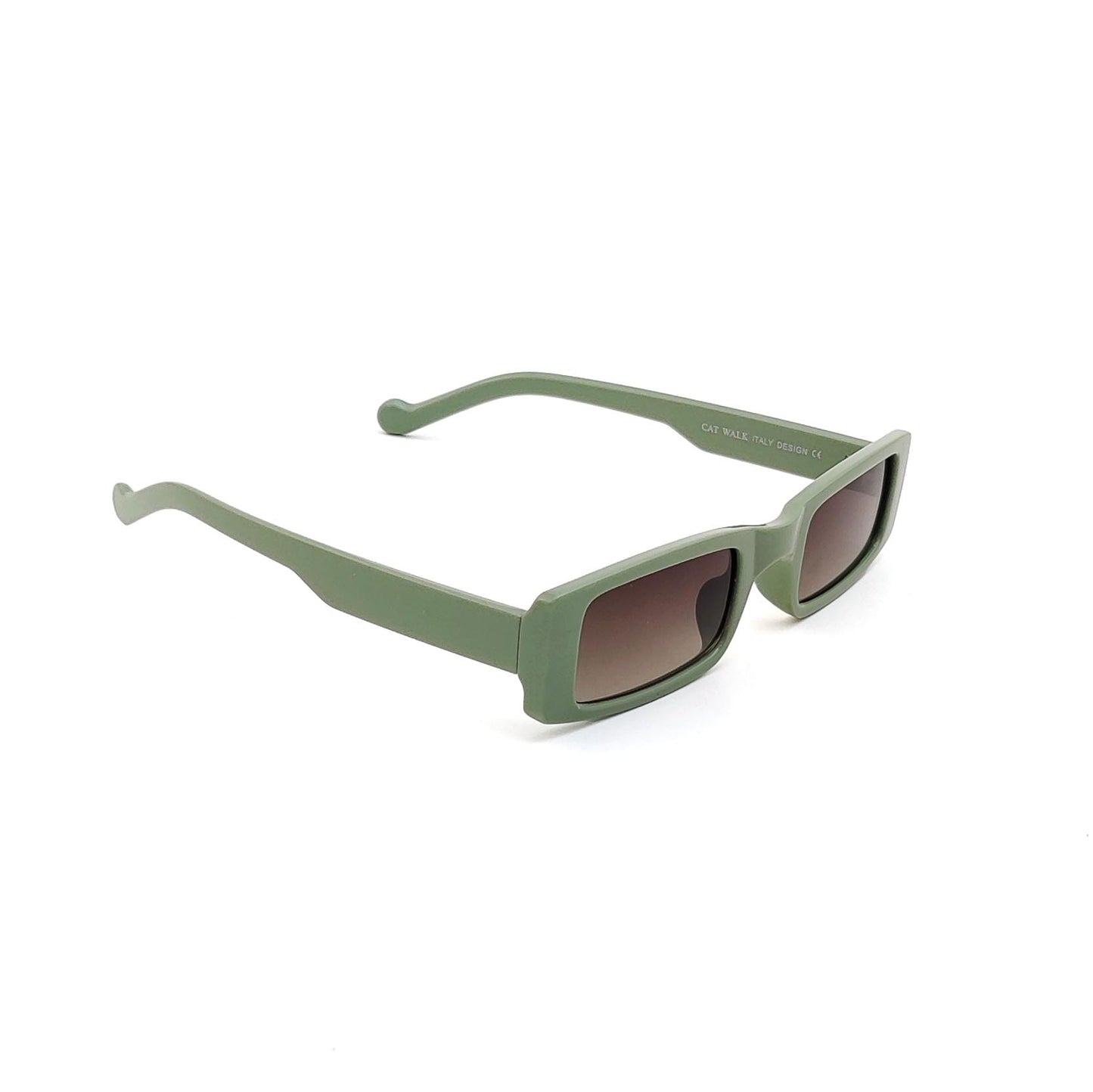 56339 Retro Rectangular Sunglasses Green