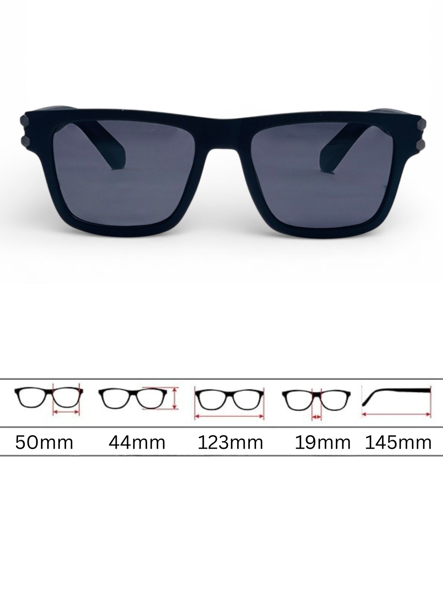 Verlin Wayfarer Sunglasses 82109 Matte Black - Detail View
