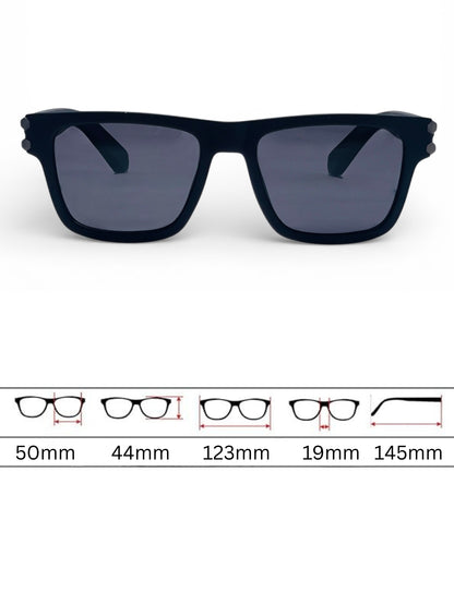 Verlin Wayfarer Sunglasses 82109 Matte Black - Detail View