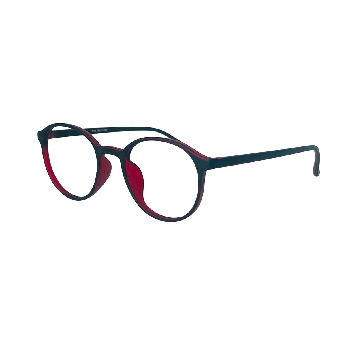 Verlin 3222 Rounded Eyeglass Frame – Red Black, supplied product view 2