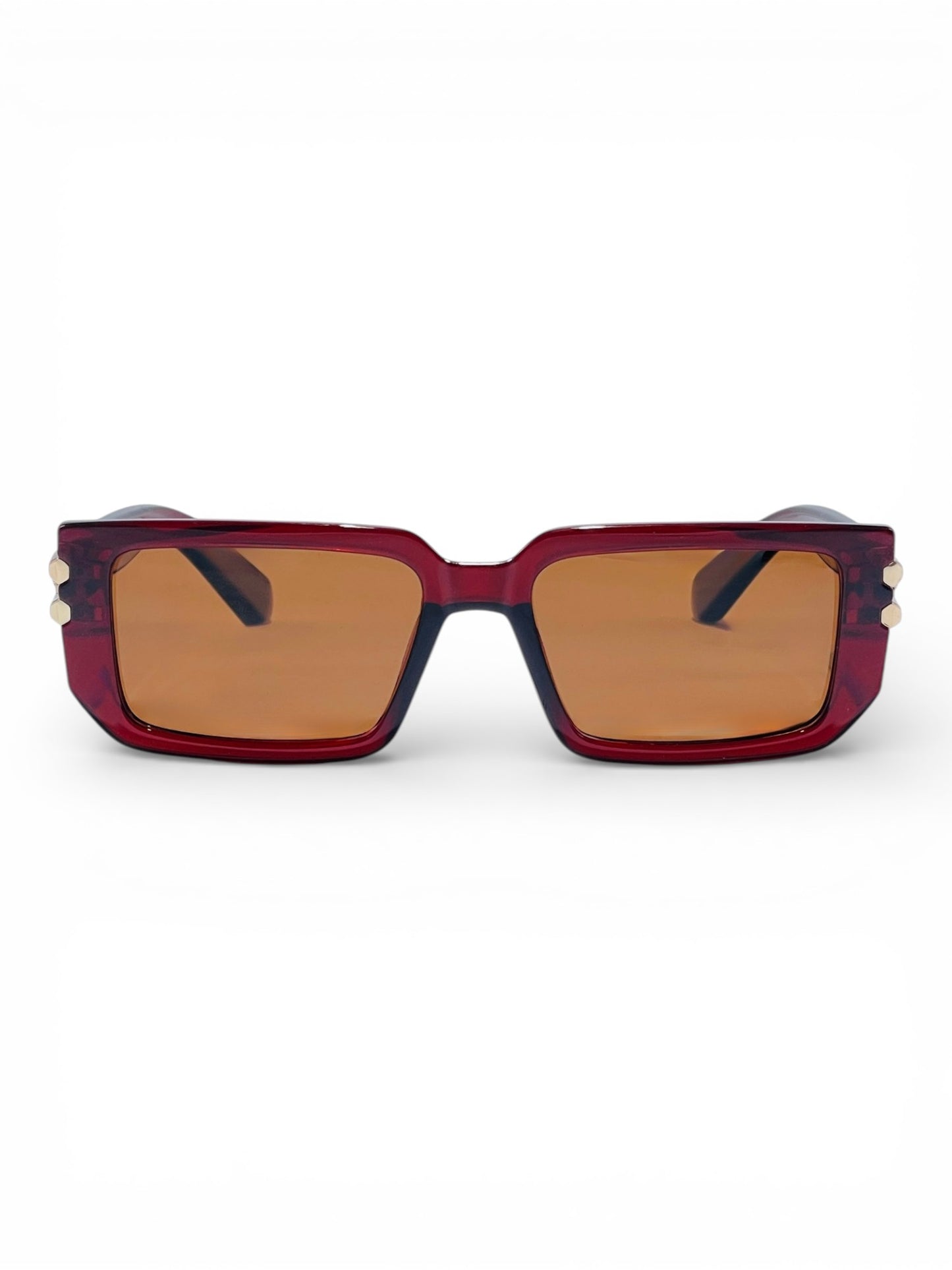 Verlin Rectangle Sunglasses 82108 Red - Front View