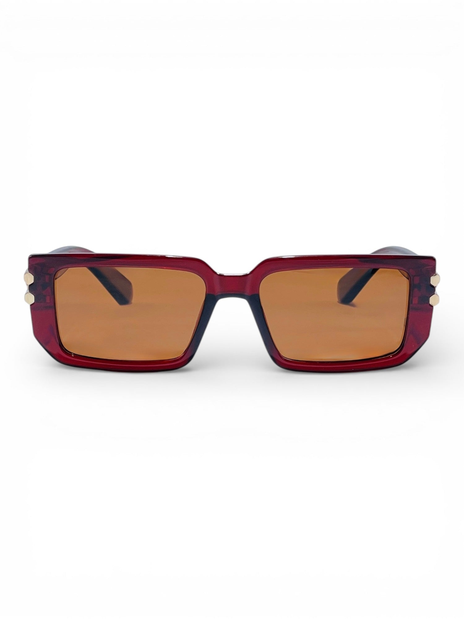 Verlin Rectangle Sunglasses 82108 Red - Front View