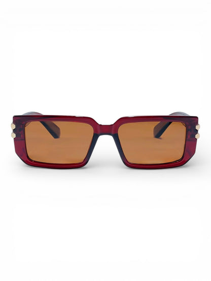 Verlin Rectangle Sunglasses 82108 Red - Front View