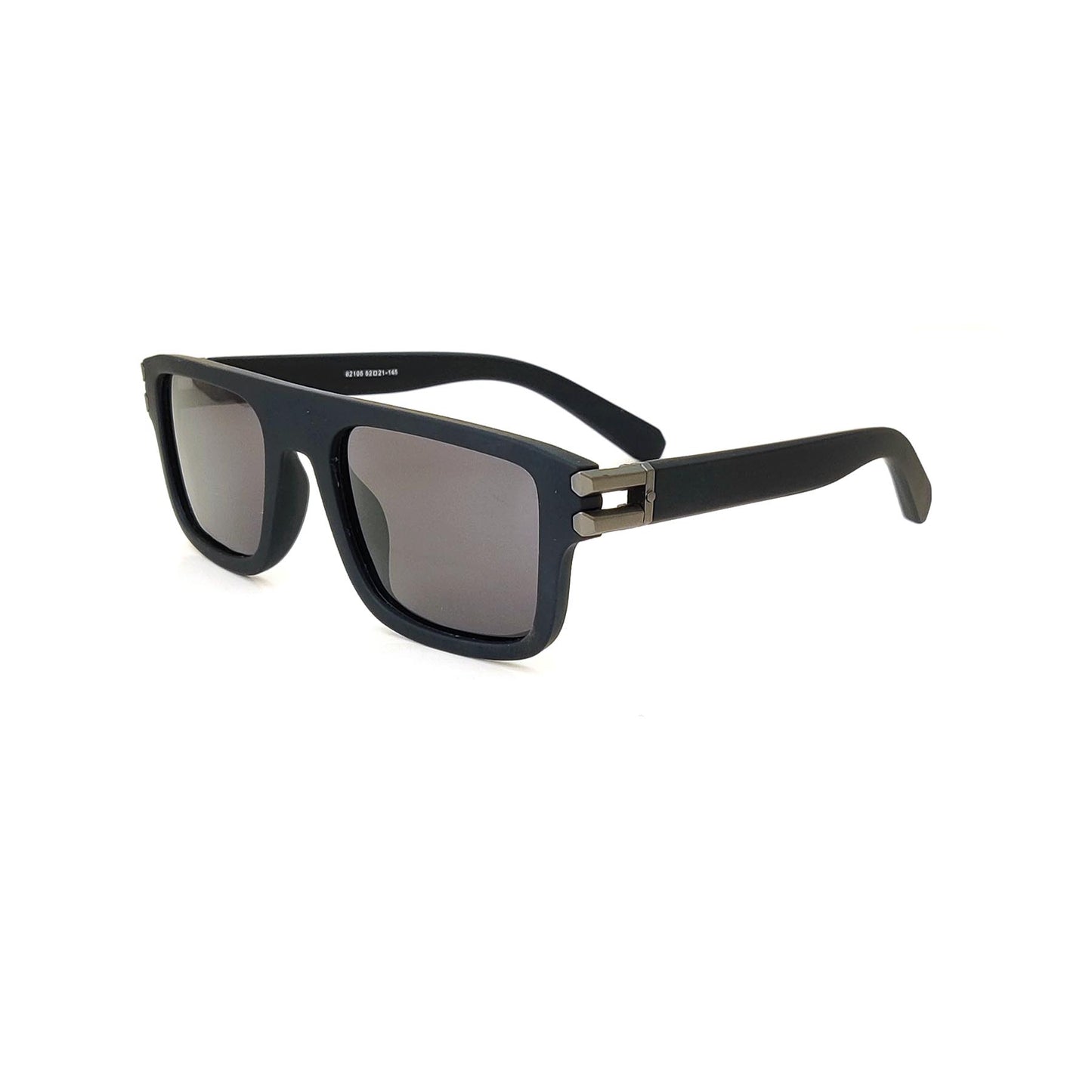 Verlin Square Polarized Sunglasses 82105 Matte Black - Side View