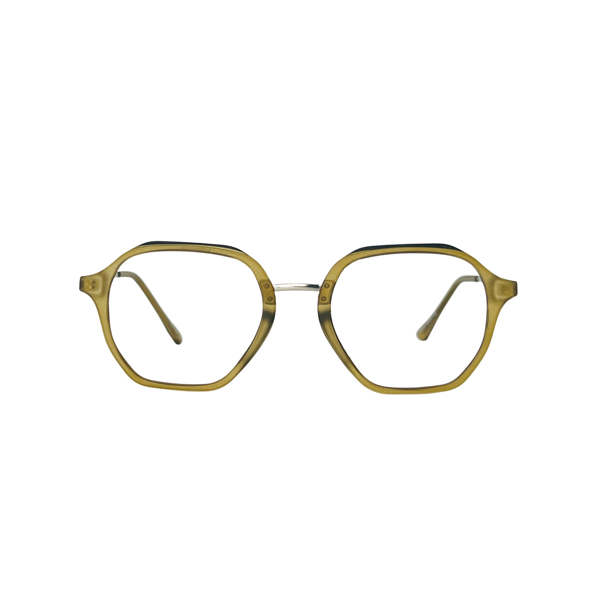 Verlin 62236 Geometric Eyeglass Frame – Olive Green, supplied product view 1