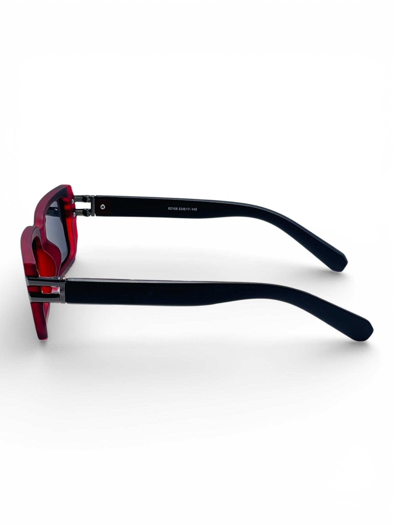 Verlin Rectangle Sunglasses 82108 Red Black - Angled View