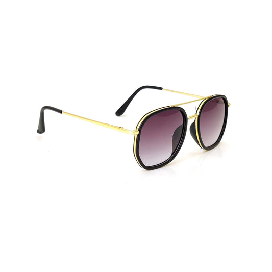Classic Square Metal Frame Sunglasses - Black & Gold JO4