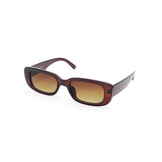 56335 Retro Rectangular Sunglasses Brown