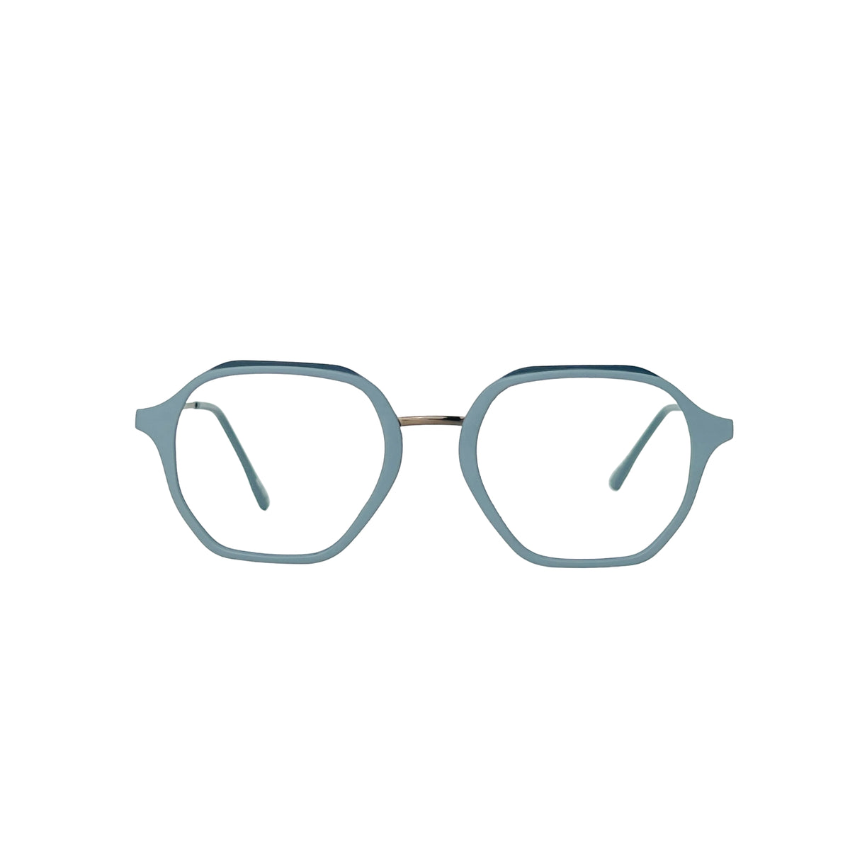 Verlin 62236 Geometric Eyeglass Frame – Aqua Blue, supplied product view 1