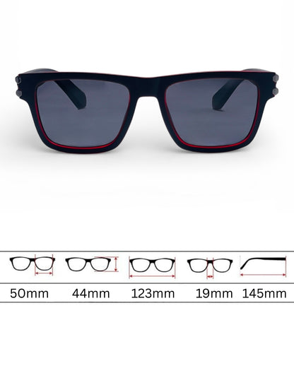 Verlin Wayfarer Sunglasses 82109 Red Black - Detail View