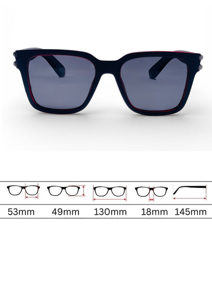 Verlin Wayfarer Sunglasses 82102 Red Black - Detail View