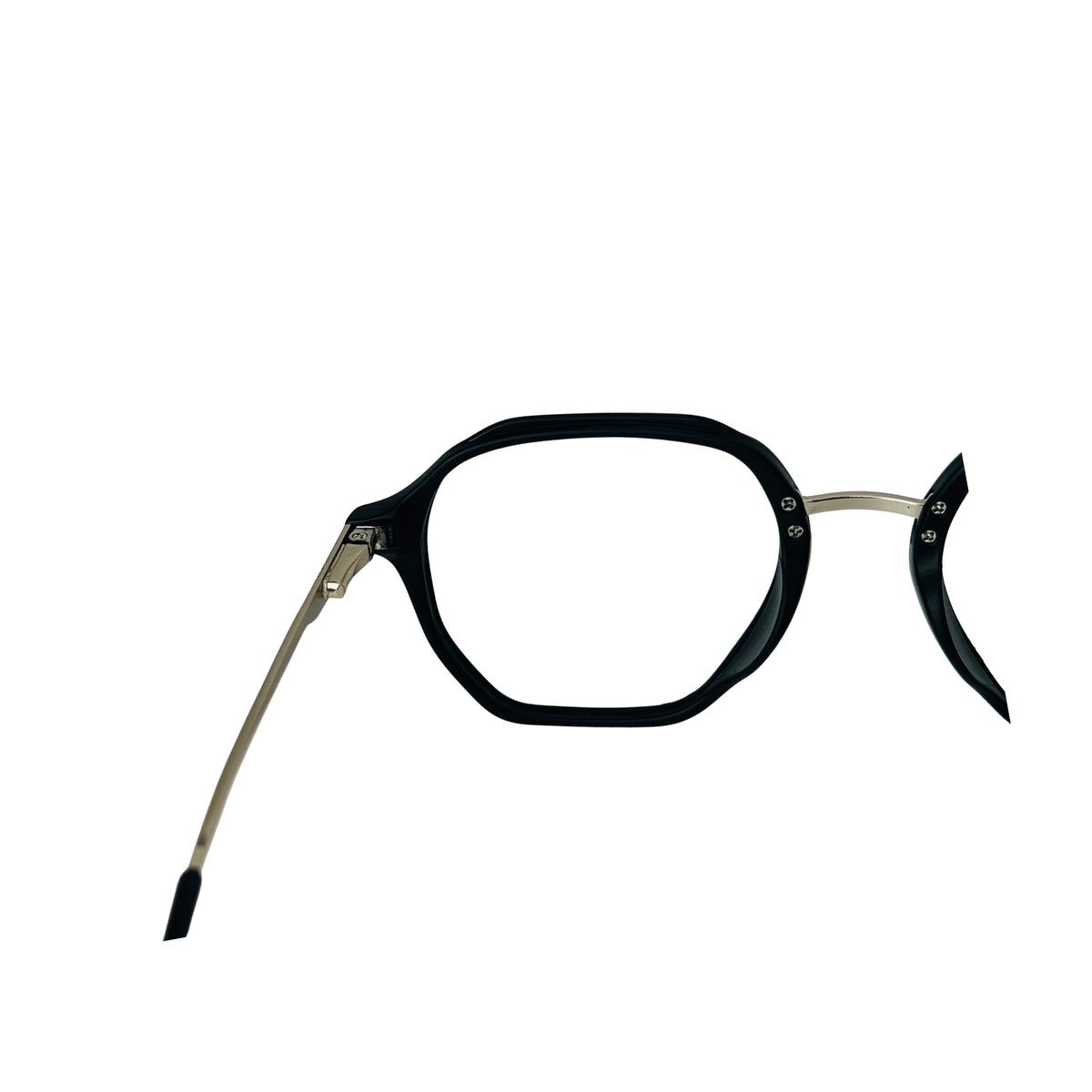 Verlin 62236 Geometric Eyeglass Frame – Silver Black, supplied product view 3