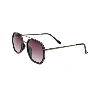 Classic Square Metal Frame Sunglasses - Matte Black JO4