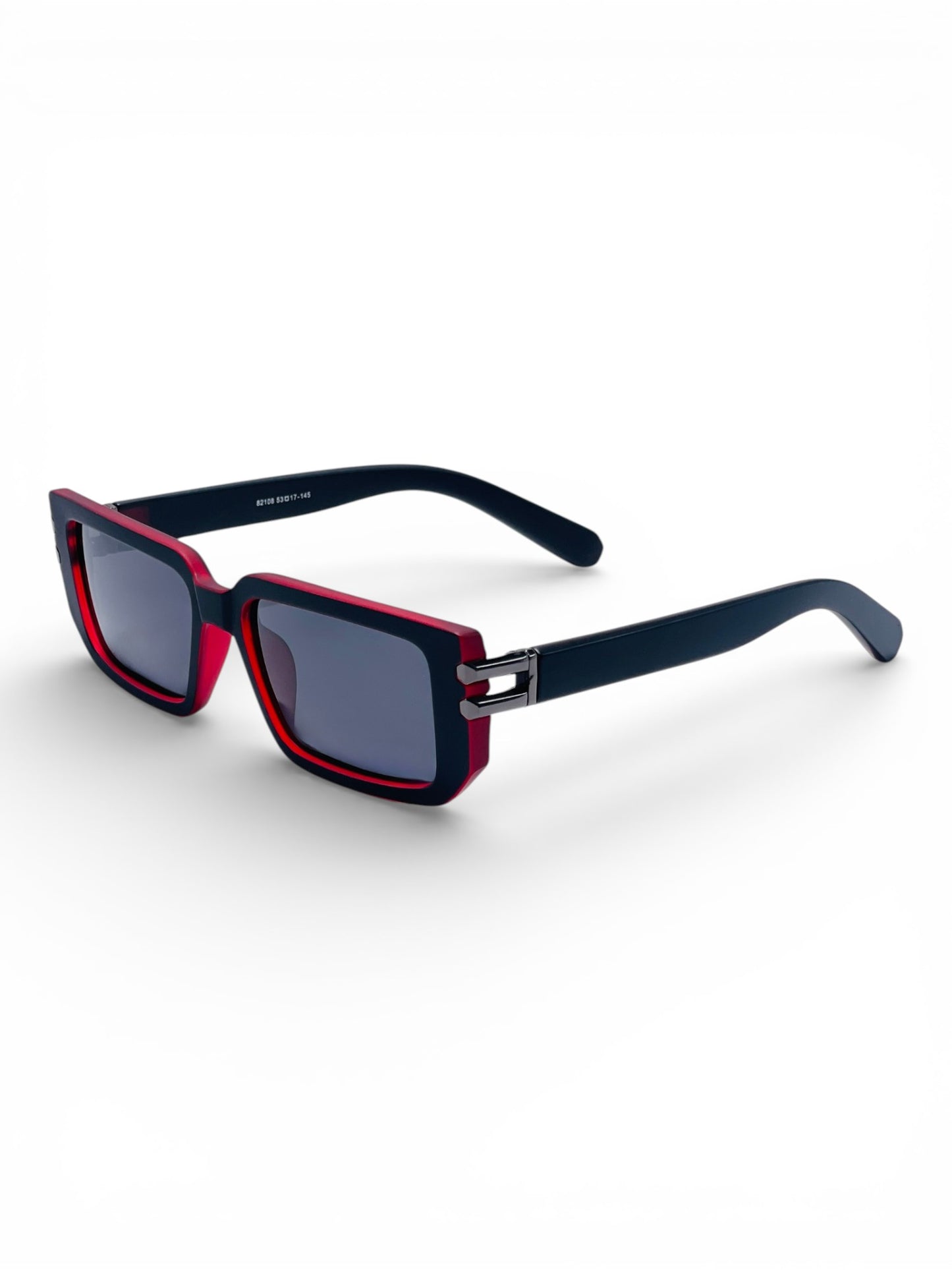 Verlin Rectangle Sunglasses 82108 Red Black - Side View