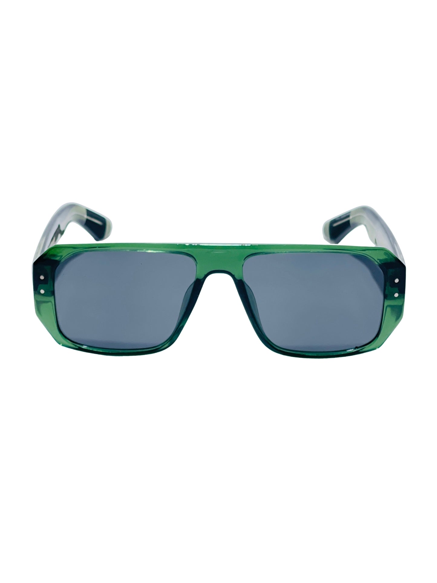 Verlin Sunglasses 8804 Green - Aviator Frame Green Lens Sunglasses