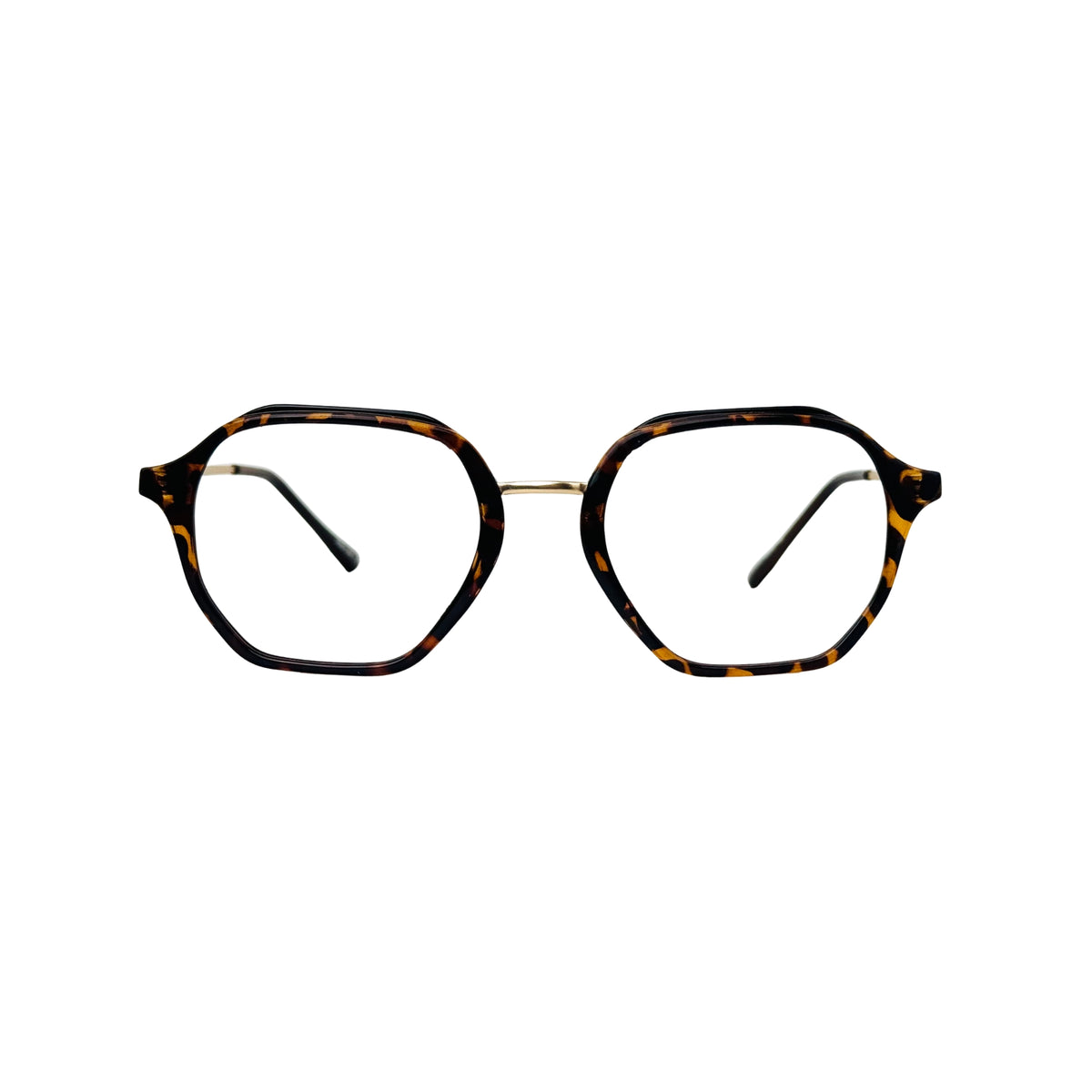 Verlin 62236 Geometric Eyeglass Frame – Tiger, supplied product view 1