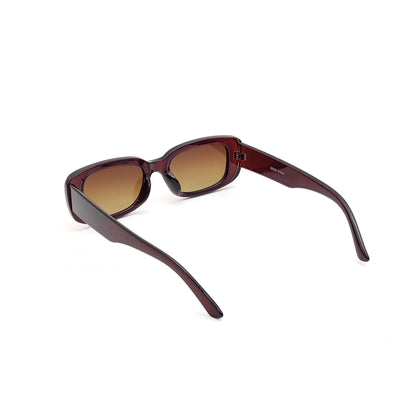 56335 Retro Rectangular Sunglasses Brown