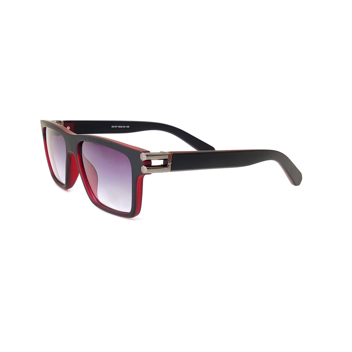 Premium Square Frame Sunglasses - Black Gradient Lens | 81207 (RED)