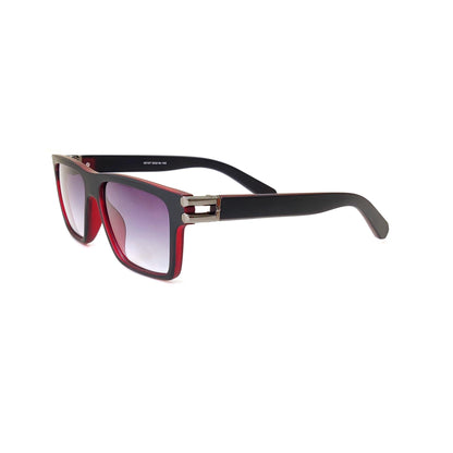 Premium Square Frame Sunglasses - Black Gradient Lens | 81207 (RED)