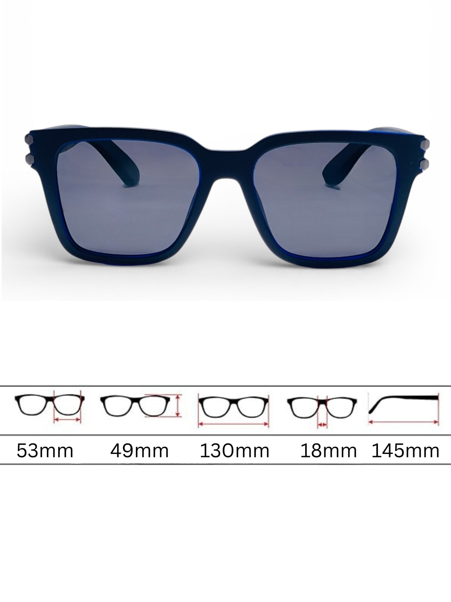 Verlin Wayfarer Sunglasses 82102 Blue - Detail View