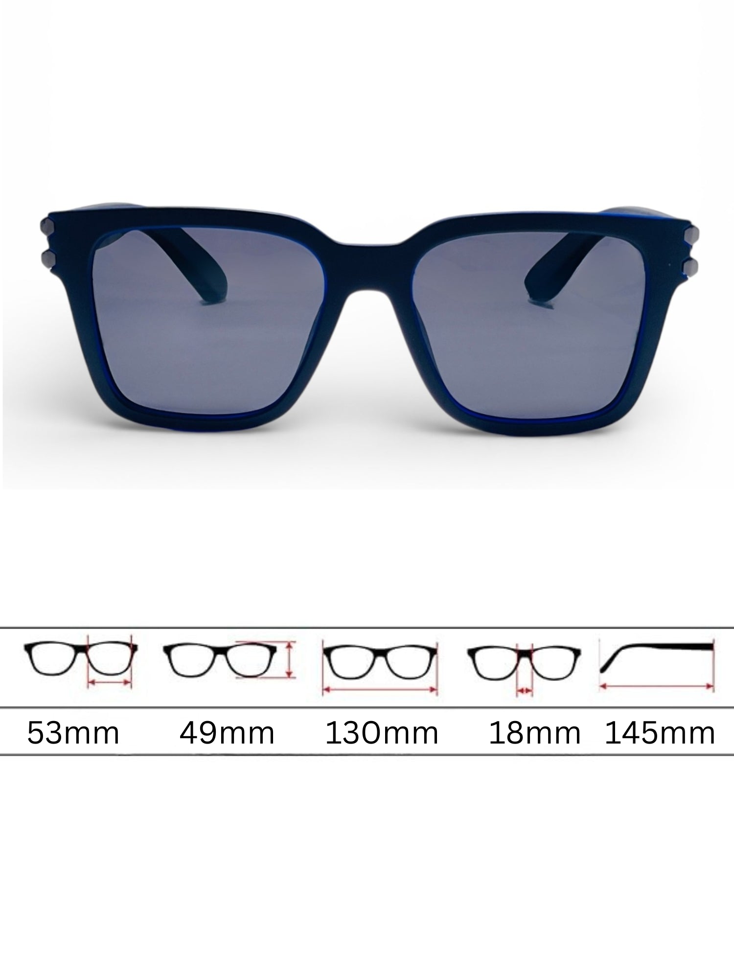 Verlin Wayfarer Sunglasses 82102 Blue - Detail View