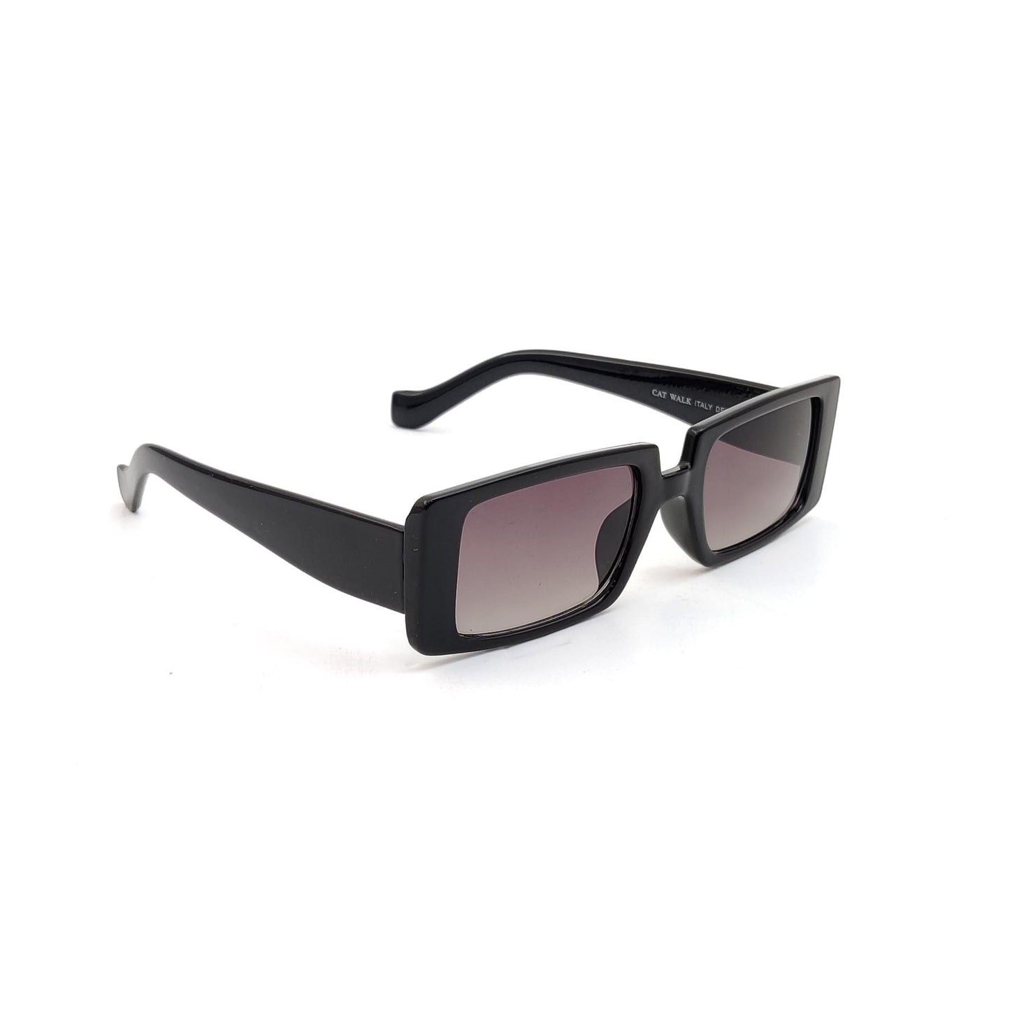 56338 Retro Rectangular Sunglasses Black