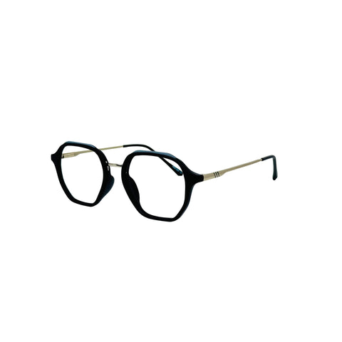 Verlin 62236 Geometric Eyeglass Frame – Silver Black, supplied product view 2