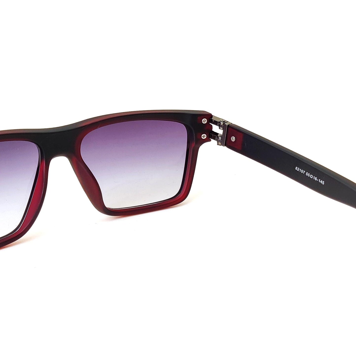 Premium Square Frame Sunglasses - Black Gradient Lens | 81207 (RED)